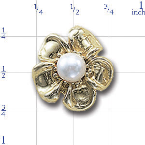 AC311 14K PEARL FLOWER SLIDE 